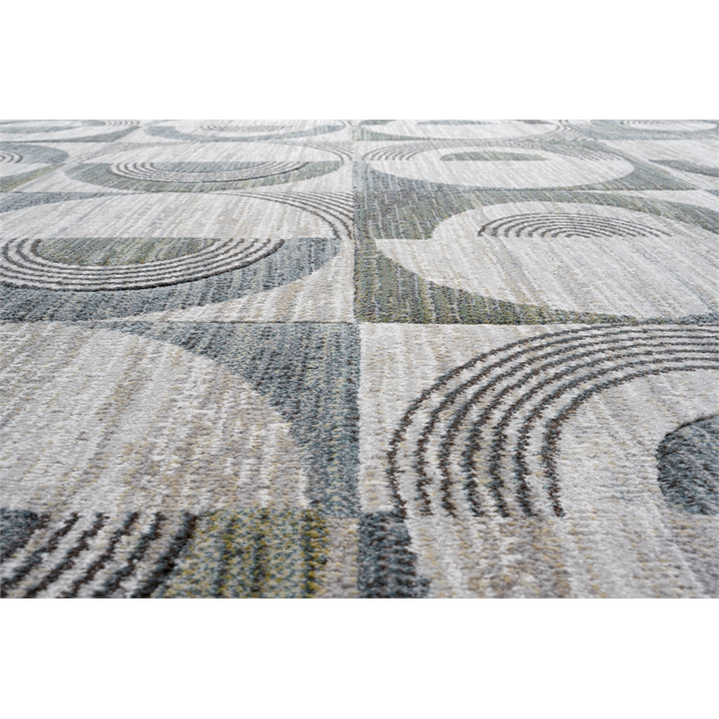 Essentials Archer Green Blue Charcoal Ivory and Gray Polyester Area Rug