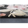Essentials Eleanor Black Blush Pink Rose Peach and Green Polyester Area Rug