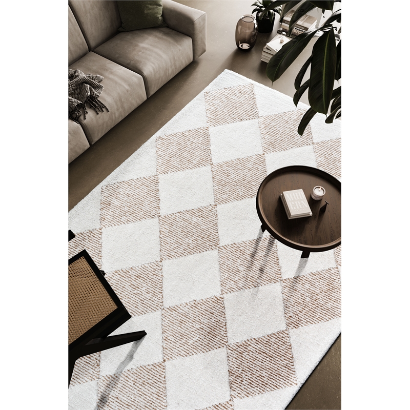 Nube Jester Ivory Brown Copper and Rust Recycled Polyester Area Rug