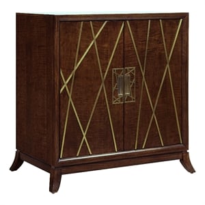 heritage 2-door wood bar cabinet in brown finish by scott living