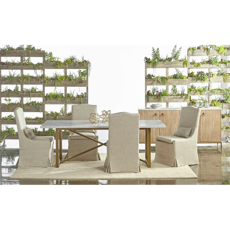 Essentials For Living Essentials Fabric Dining Chair in Beige (Set of 2)