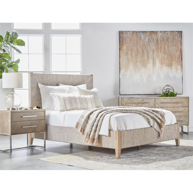 Essentials For Living Traditions Mosaic 2-Drawer Wood Nightstand in Gray