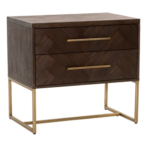 star international furniture traditions mosaic 2-drawer wood nightstand in brown