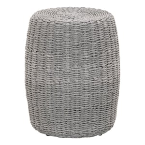 Essentials For Living Woven Loom Fabric Accent Table in Gray