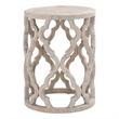 Essentials For Living Bella Antique Clover Wood End Table in Gray