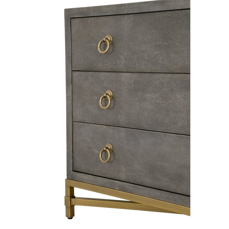Essentials For Living Traditions Strand 3-Drawer Resin Nightstand in Gray