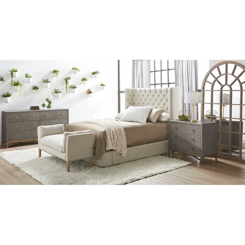 Essentials For Living Traditions Strand 3-Drawer Resin Nightstand in Gray