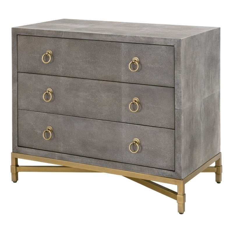 Essentials For Living Traditions Strand 3-Drawer Resin Nightstand in Gray