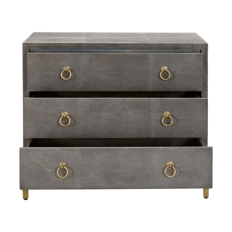 Essentials For Living Traditions Strand 3-Drawer Resin Nightstand in Gray