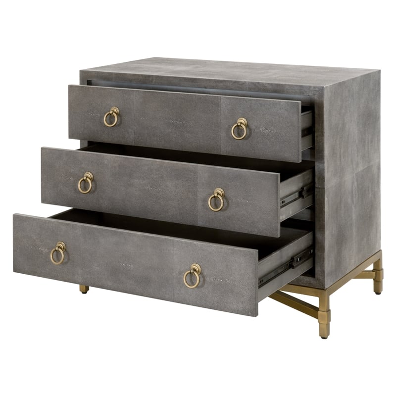 Essentials For Living Traditions Strand 3-Drawer Resin Nightstand in Gray
