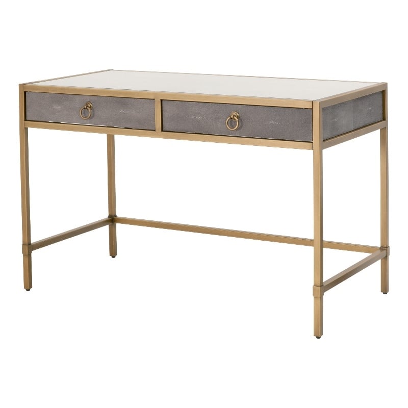 Essentials For Living Traditions Strand Resin Desk in Gray/Gold