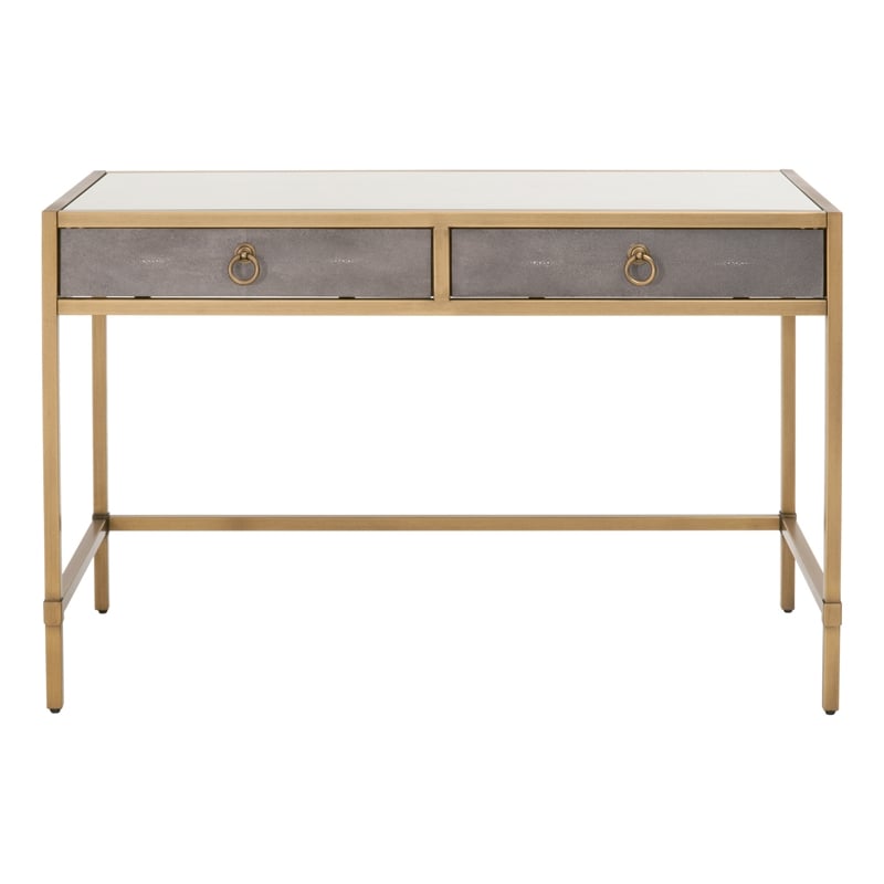 Essentials For Living Traditions Strand Resin Desk in Gray/Gold