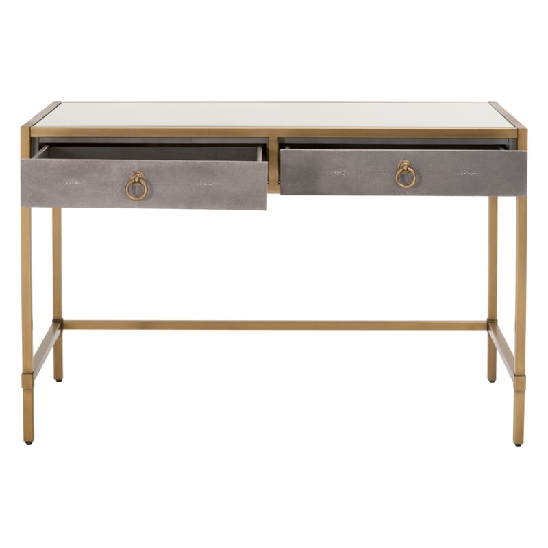 Essentials For Living Traditions Strand Resin Desk in Gray/Gold