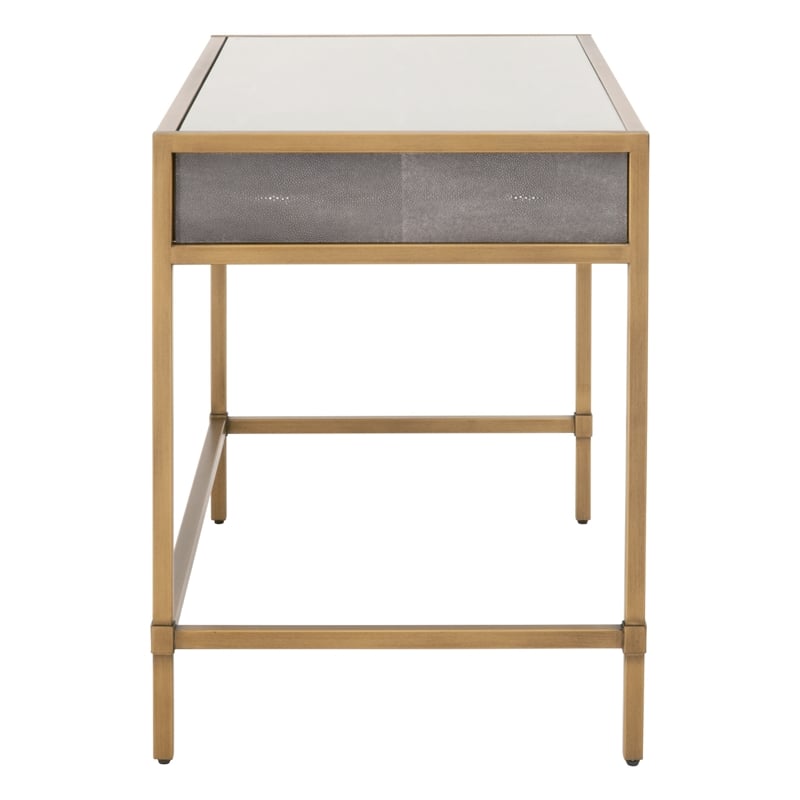 Essentials For Living Traditions Strand Resin Desk in Gray/Gold