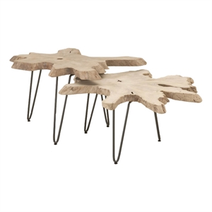 essentials for living woven wood drift nesting coffee table in gray