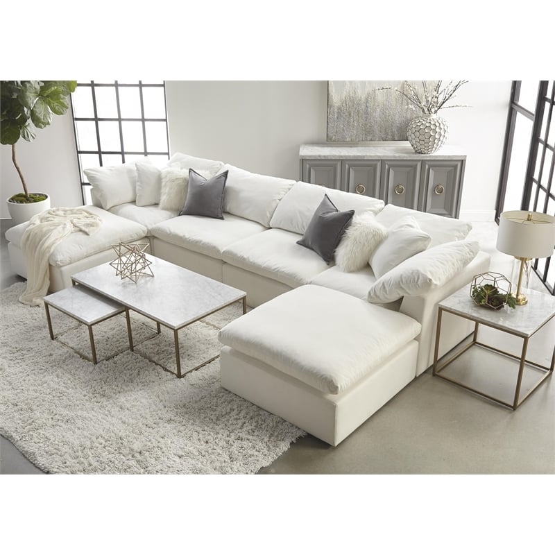 Essentials For Living Traditions Marble Nesting Coffee Table - White/Gold