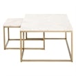 Essentials For Living Traditions Marble Nesting Coffee Table - White/Gold