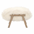 Essentials For Living Bella Antique Tibet Wool Ottoman in White/Gray