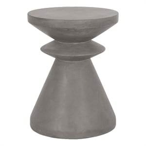 essentials for living district pawn stone accent table in slate gray