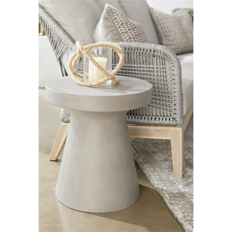 Essentials For Living District Tack Stone Accent Table in Slate Gray
