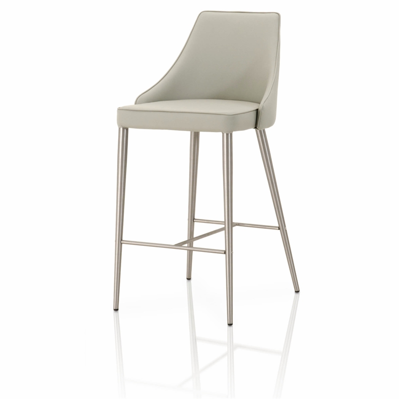 light gray leather bar stools