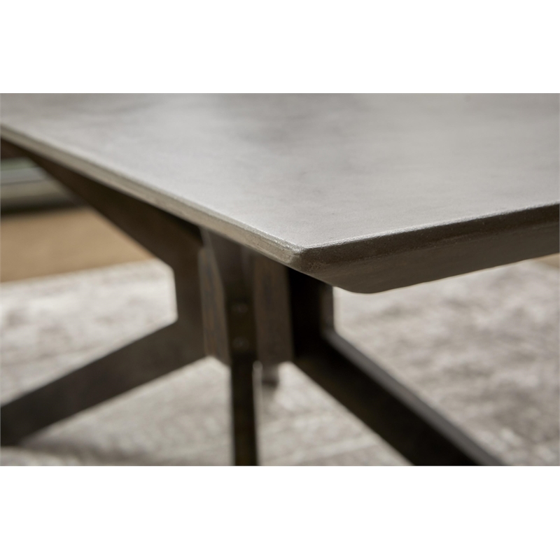 Essentials For Living District Industry Stone Dining Table in Black