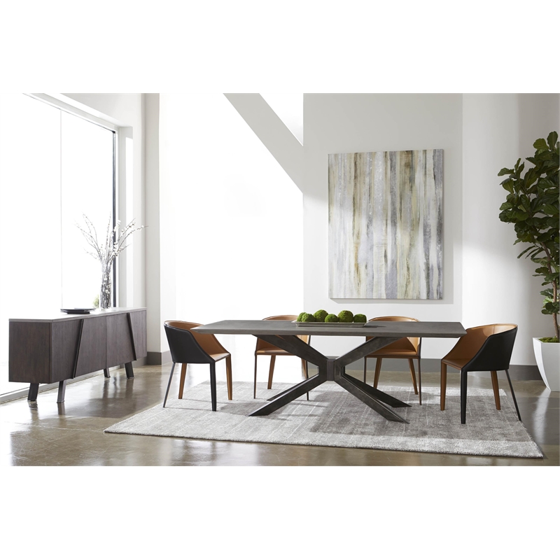Essentials For Living District Industry Stone Dining Table in Black