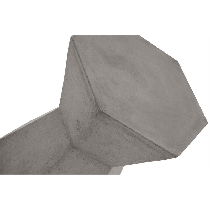 Essentials For Living District Bento Stone Accent Table in Slate Gray