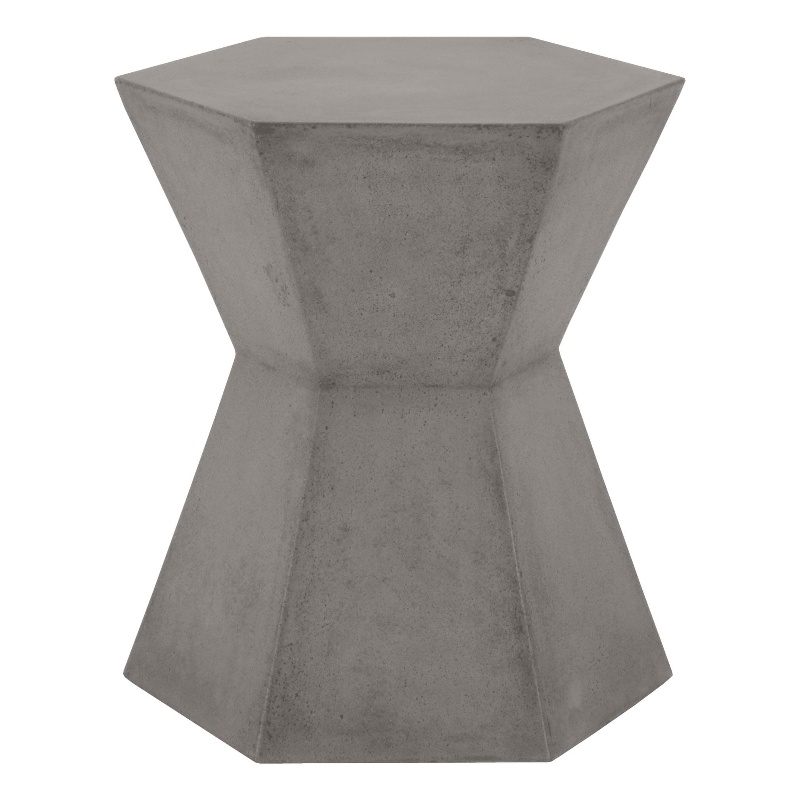 Essentials For Living District Bento Stone Accent Table in Slate Gray