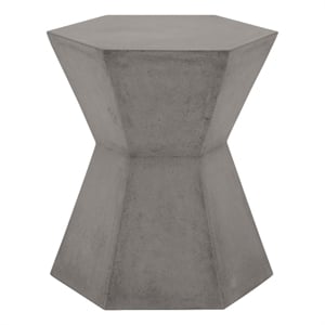 Essentials For Living District Bento Stone Accent Table in Slate Gray