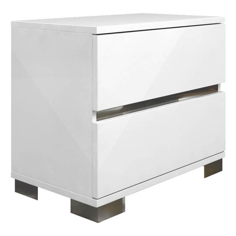 white plastic nightstand