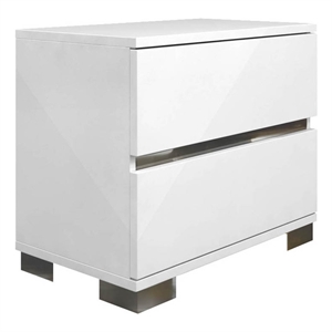 star international furniture vivente icon 2-drawer plastic nightstand in white