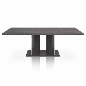 noble extension dining table in gray birch high gloss