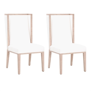 star international furniture traditions fabric wing chair in white (set of 2)
