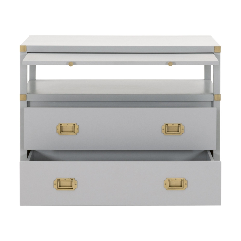 Essentials For Living Traditions Bradley 2-Drawer Wood Nightstand in Gray