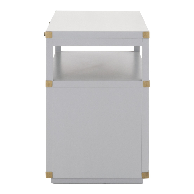 Essentials For Living Traditions Bradley 2-Drawer Wood Nightstand in Gray