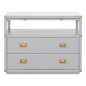 Essentials For Living Traditions Bradley 2-Drawer Wood Nightstand in Gray