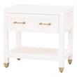 Essentials For Living Traditions Stella 1-Drawer Wood Nightstand in White
