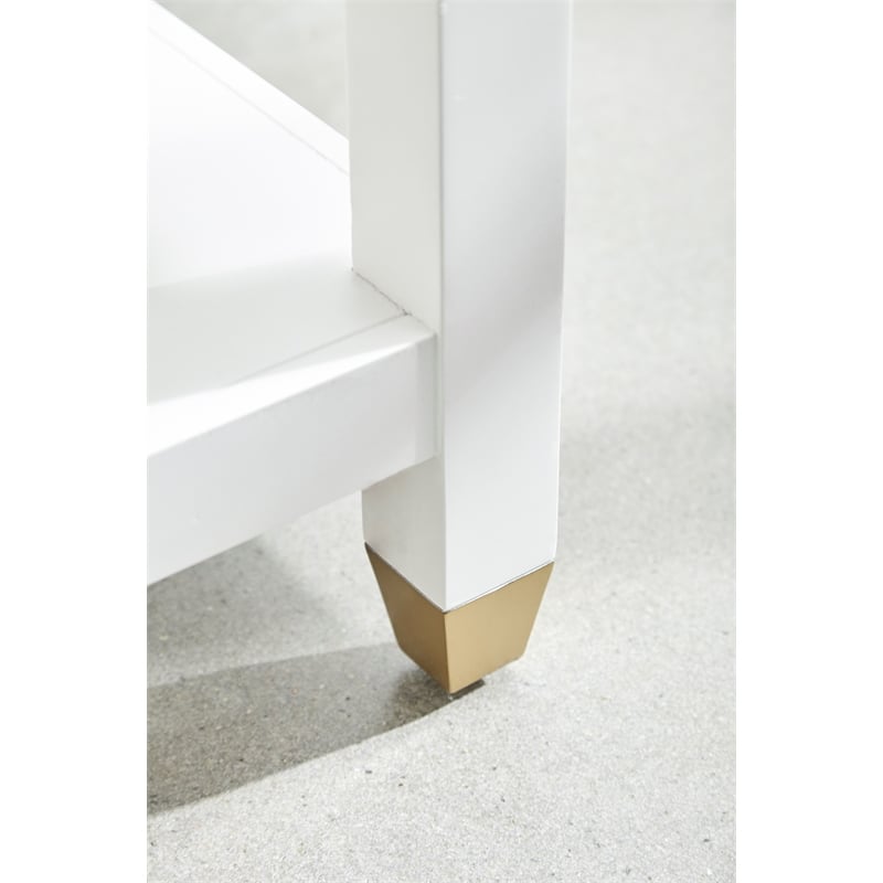 Essentials For Living Traditions Stella 1-Drawer Wood Nightstand in White