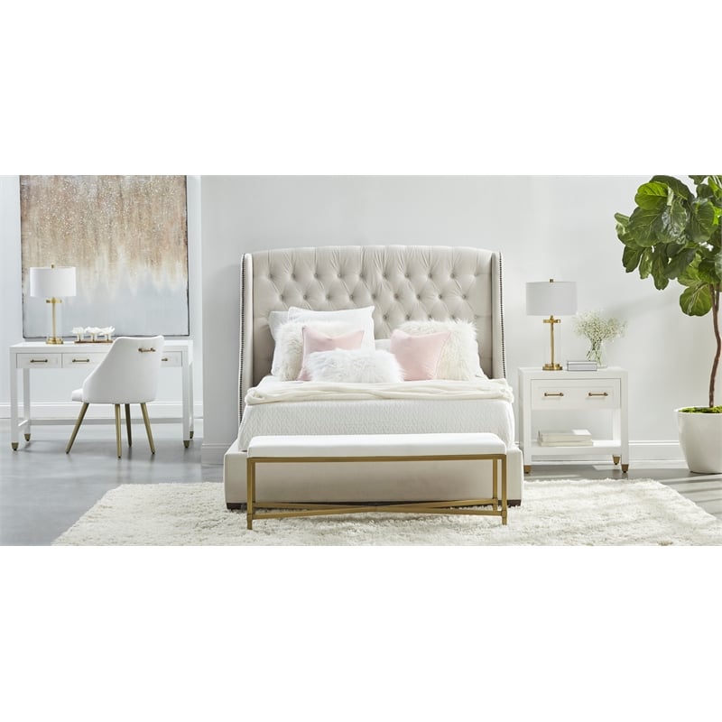 Essentials For Living Traditions Stella 1-Drawer Wood Nightstand in White