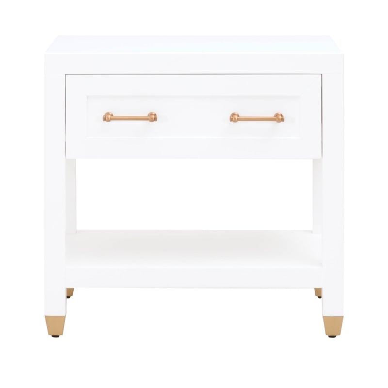 Essentials For Living Traditions Stella 1-Drawer Wood Nightstand in White