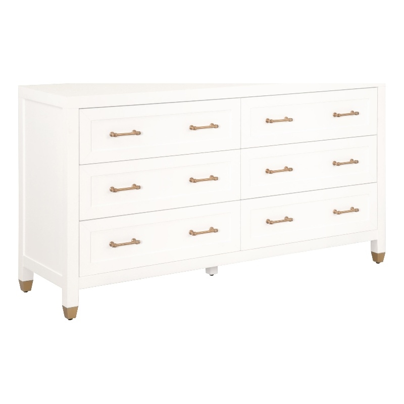 Essentials For Living Traditions Stella 6-Drawer Wood Dresser in White