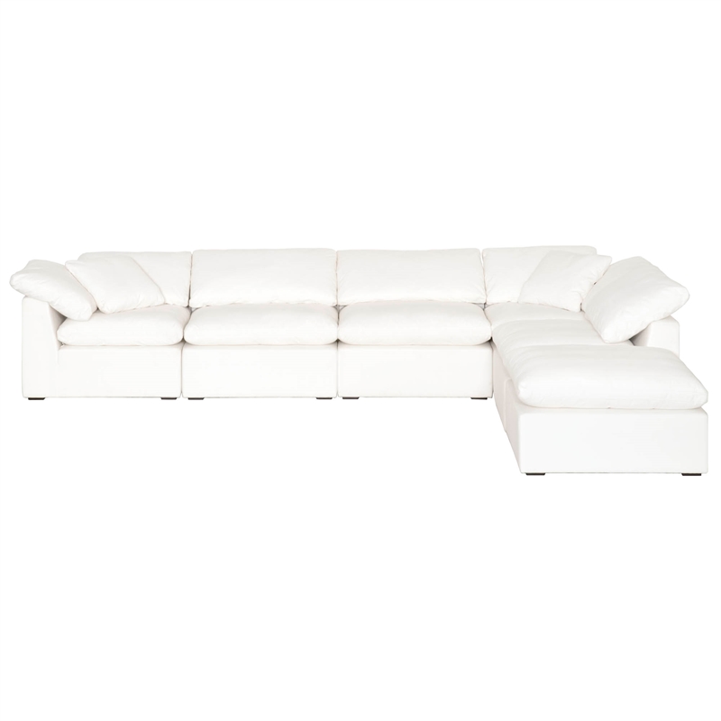 Essentials For Living Stitch & Hand Sky Fabric Modular Ottoman in White