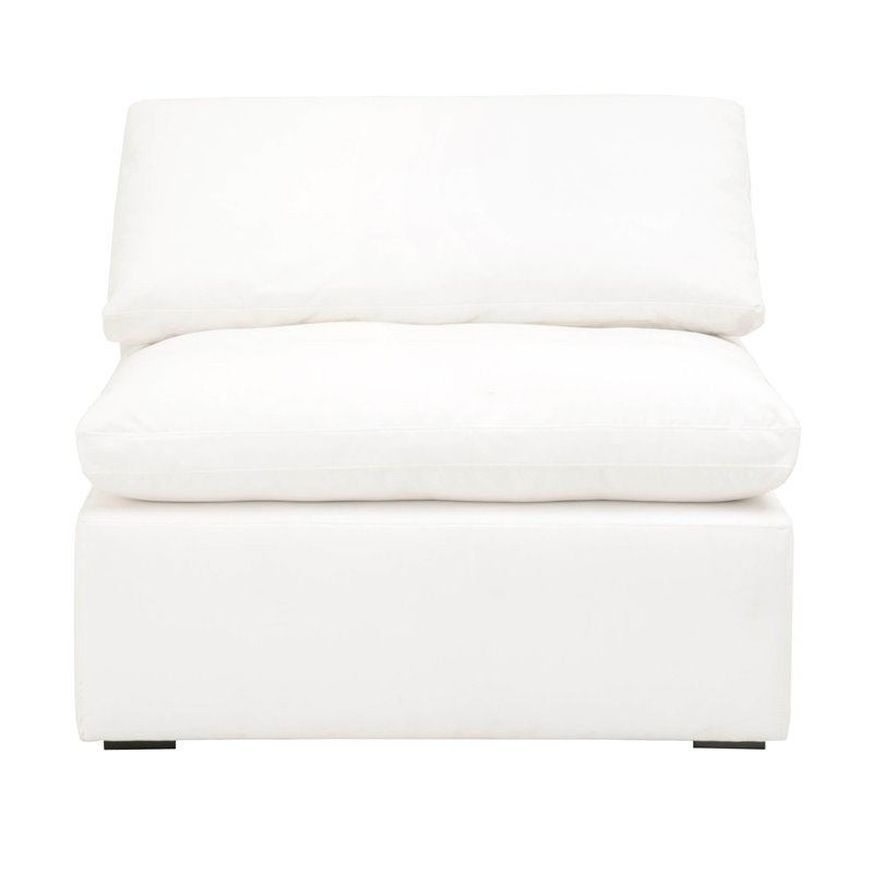 Essentials For Living Stitch & Hand Sky Fabric Armless Chair in White