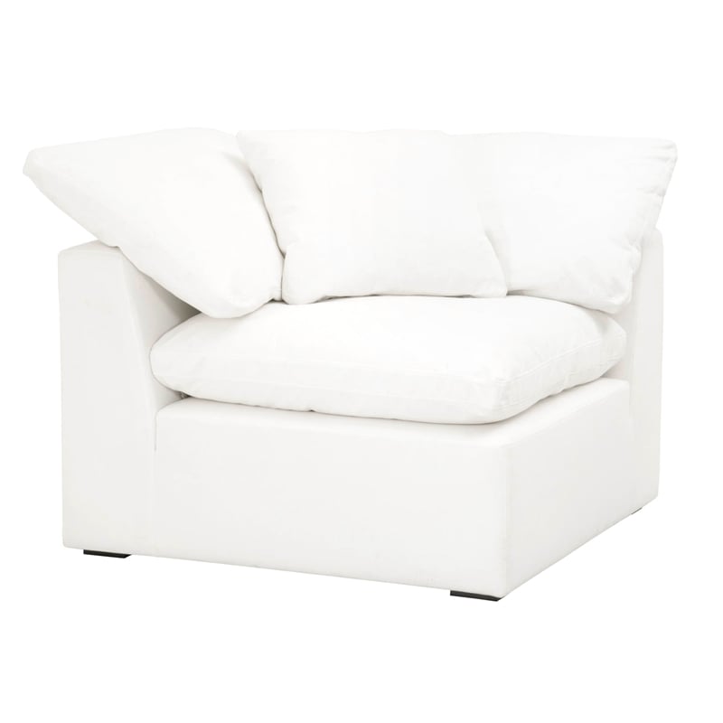 essentials for living stitch & hand sky fabric corner chair in white