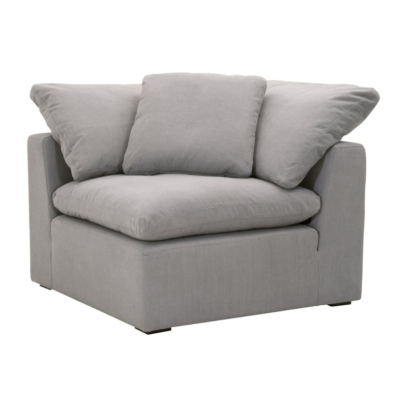 Essentials For Living Stitch & Hand Sky Fabric Corner Chair in Gray