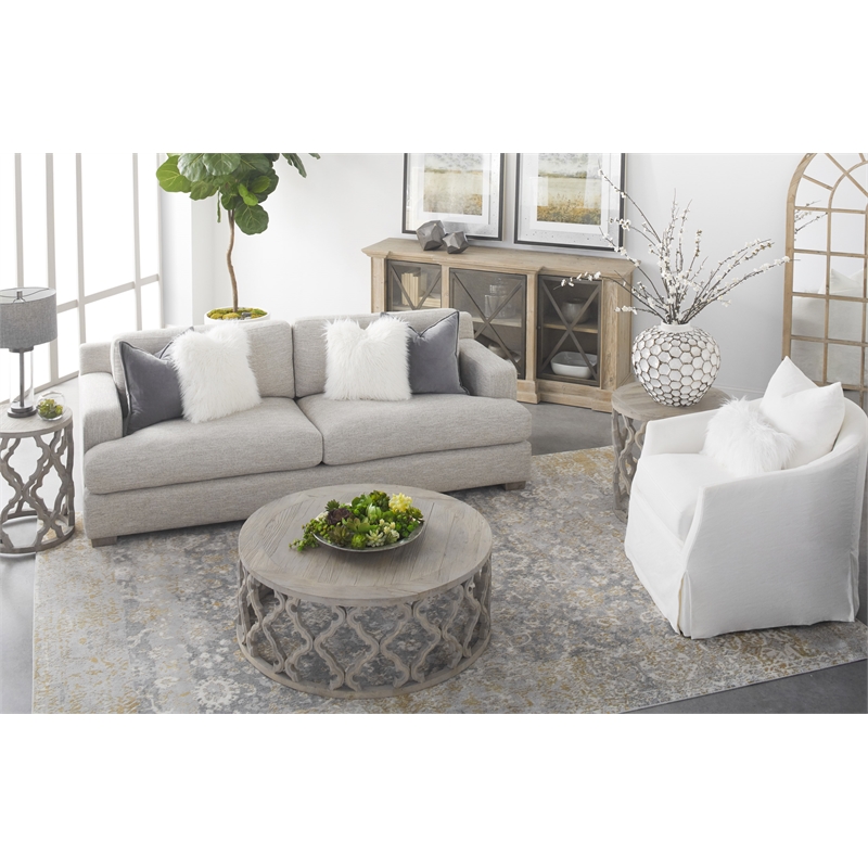 Essentials For Living Stitch & Hand Faye Fabric Club Chair in Cream