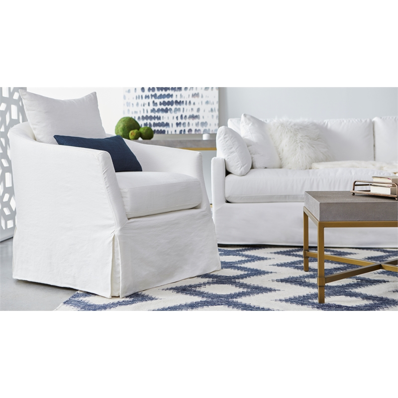 Essentials For Living Stitch & Hand Faye Fabric Club Chair in Cream