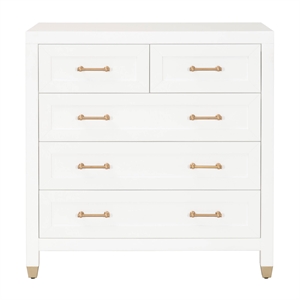 star international furniture traditions stella 5-drawer wood high chest in white