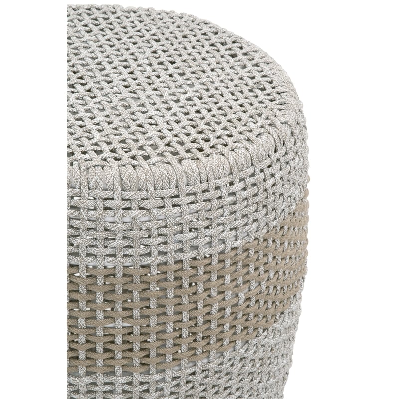 Essentials For Living Woven Loom Fabric Accent Table in Taupe Gray